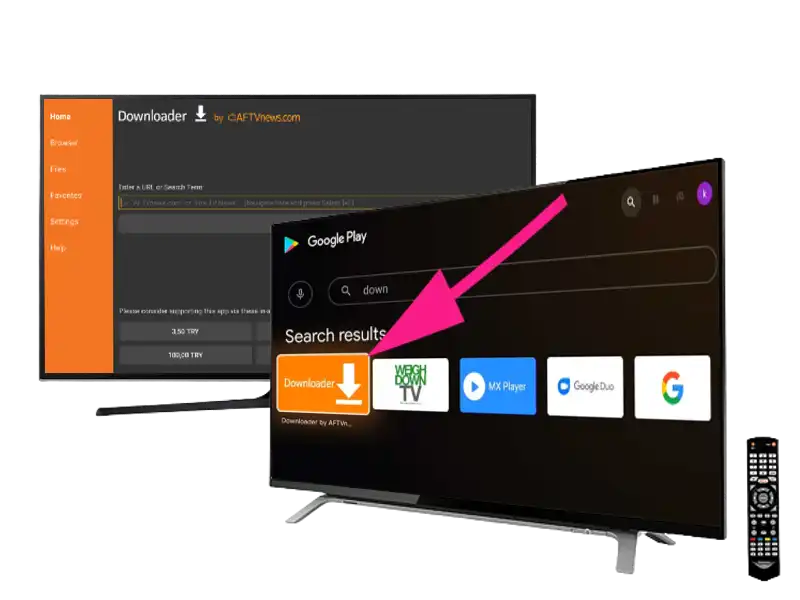Downloader browser view on Android TV
