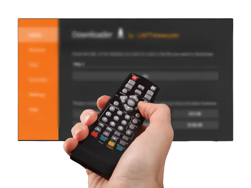 Downloader download screen on TV